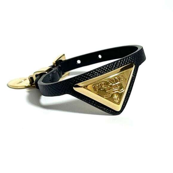 PRADA Black Leather  Charm Bracelet - Picture 1 of 9
